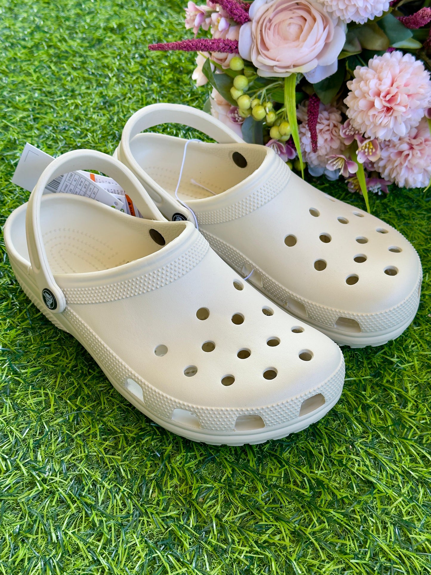 Bone white classic crocs