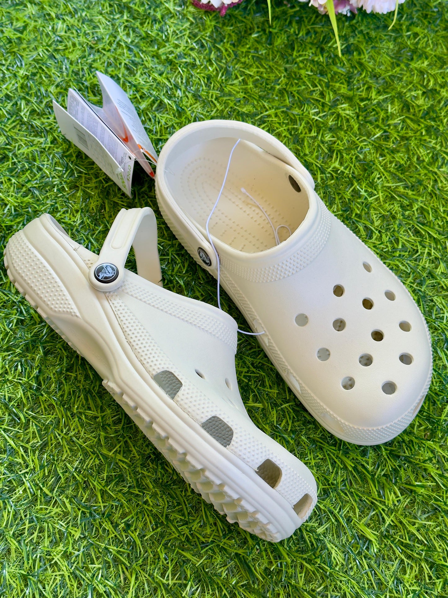Bone white classic crocs