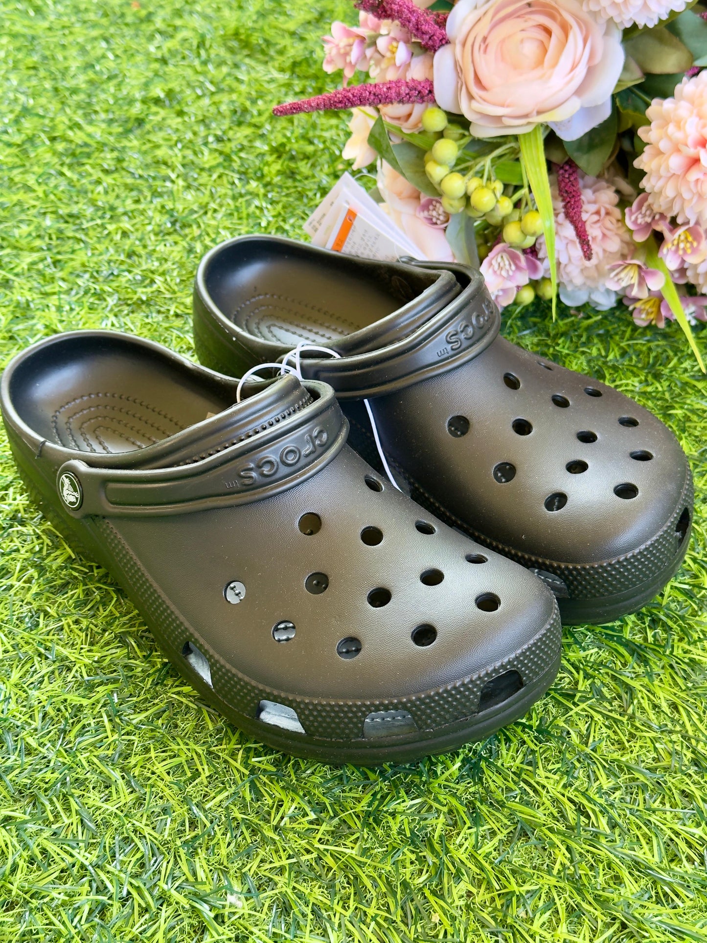 Black color classic crocs