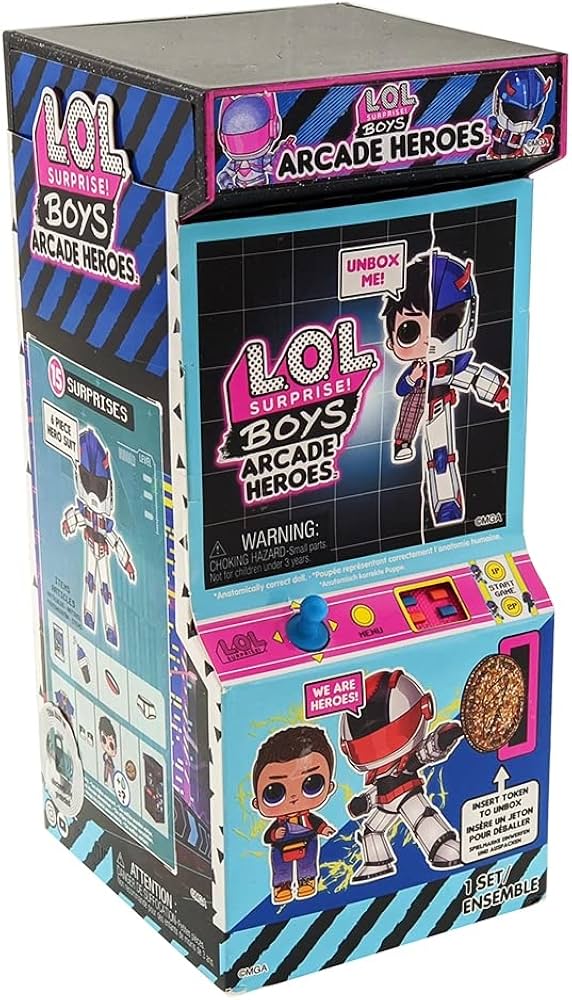 L.O.L. Surprise! LOL Surprise Boys Arcade Heroes Action Figure Doll with 15 Surprises Including Hero Suit and Boy Doll or Ultra-Rare Girl Doll, Shoes, Accessories, Trading Card | Kids Age 4-15 Years