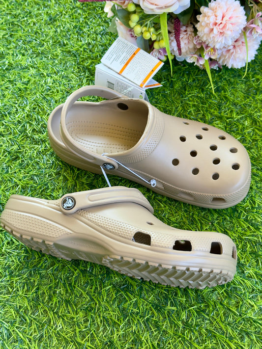 Brown classic crocs
