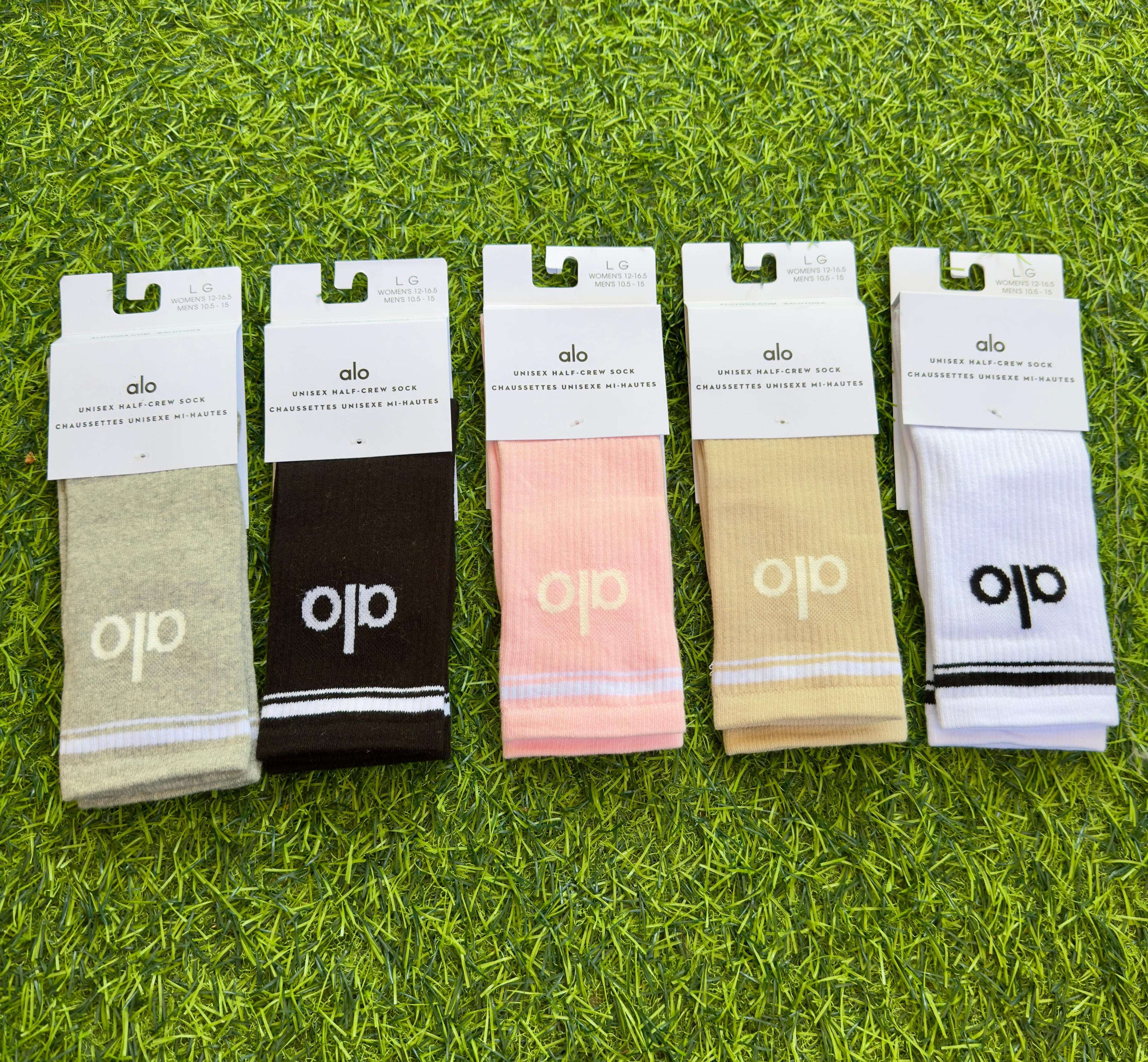 Alo Unisex Half-Crew Socks – Pack of Stylish Colors ( BUY two get one free)