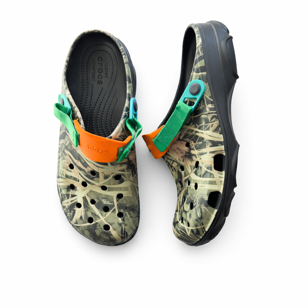 Forest Camo Crocs – Outdoor Comfort Edition