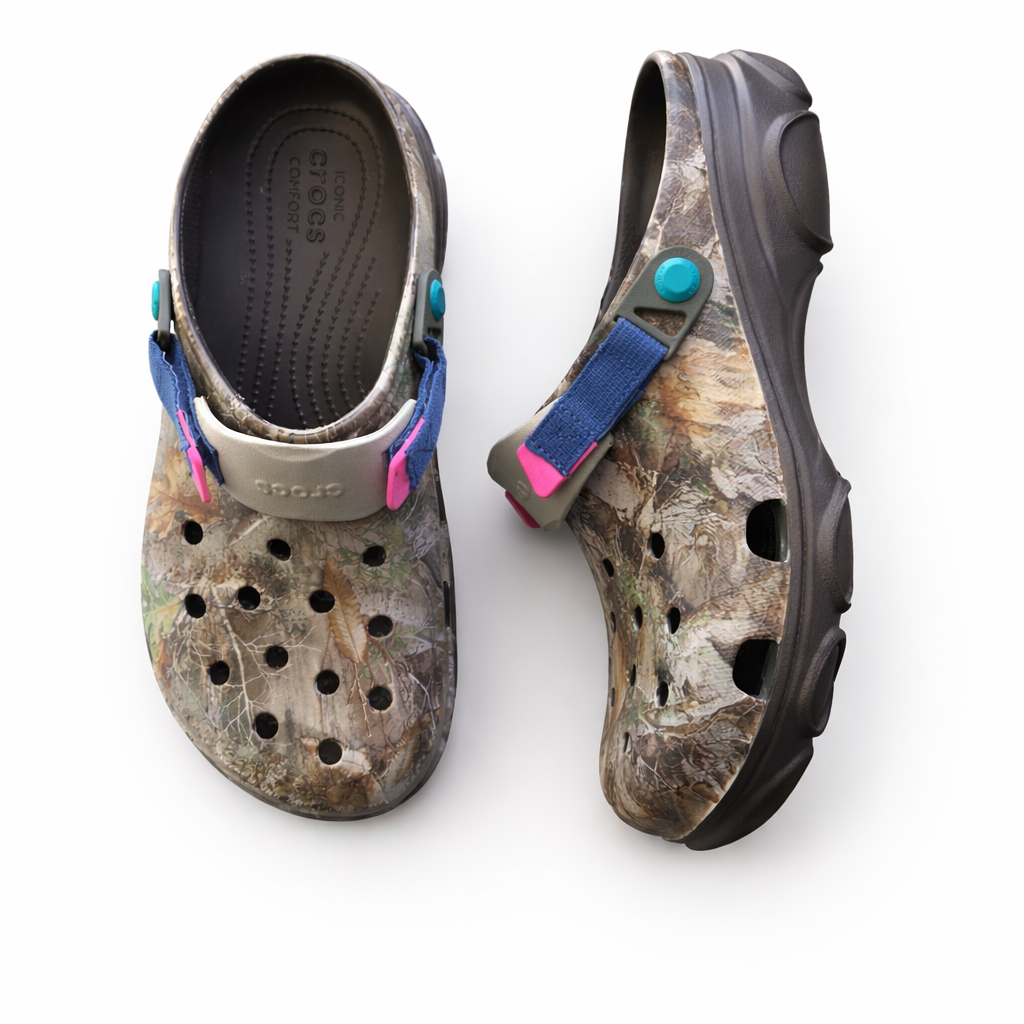 Brown Woodland Camo Crocs – Sport Accent Edition
