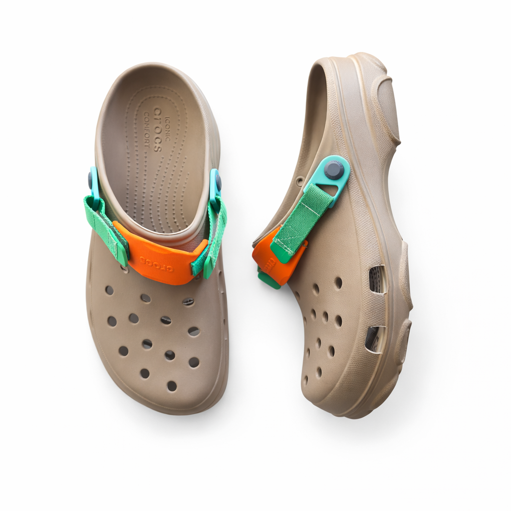 Beige Comfort Clogs with Color Strap – Lightweight & Everyday Style