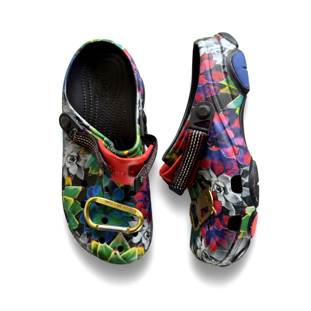 Colorful Graphic Crocs Style Clogs with Strap & Clip – Lightweight Comfort Shoes