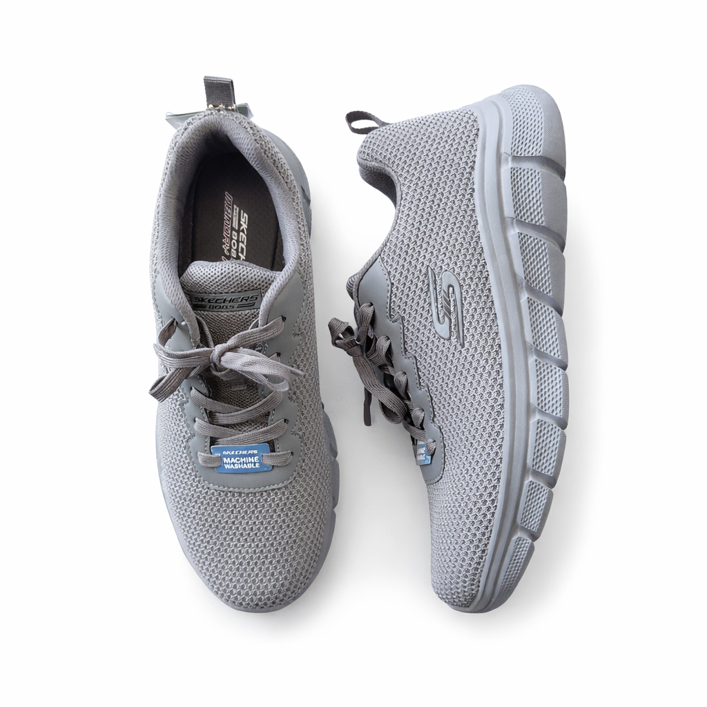 Skechers Grey Sneakers – Original Comfort | Lightweight & Machine Washable