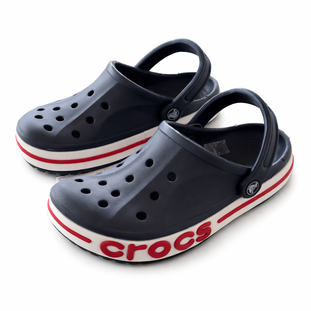 Navy & Red Classic Comfort Clogs – Premium Quality