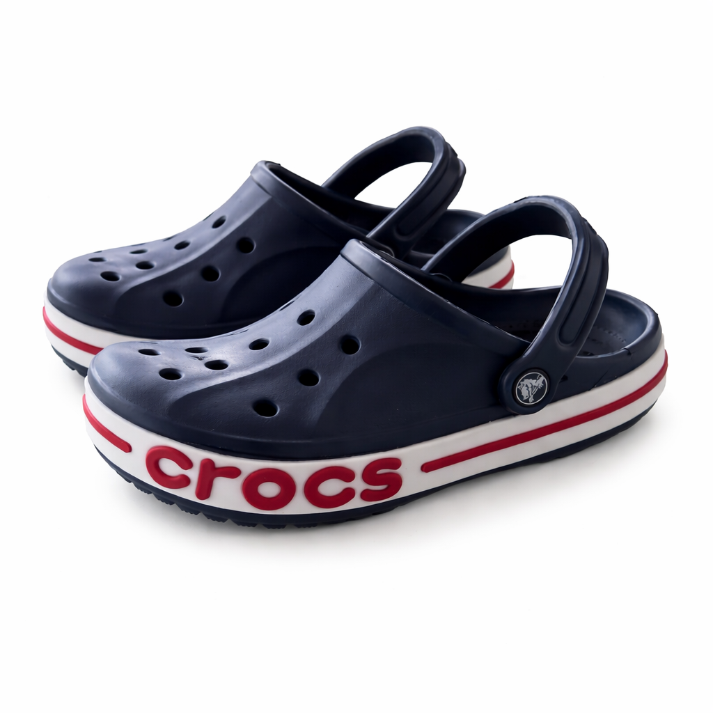 Navy & Red Classic Comfort Clogs – Premium Quality