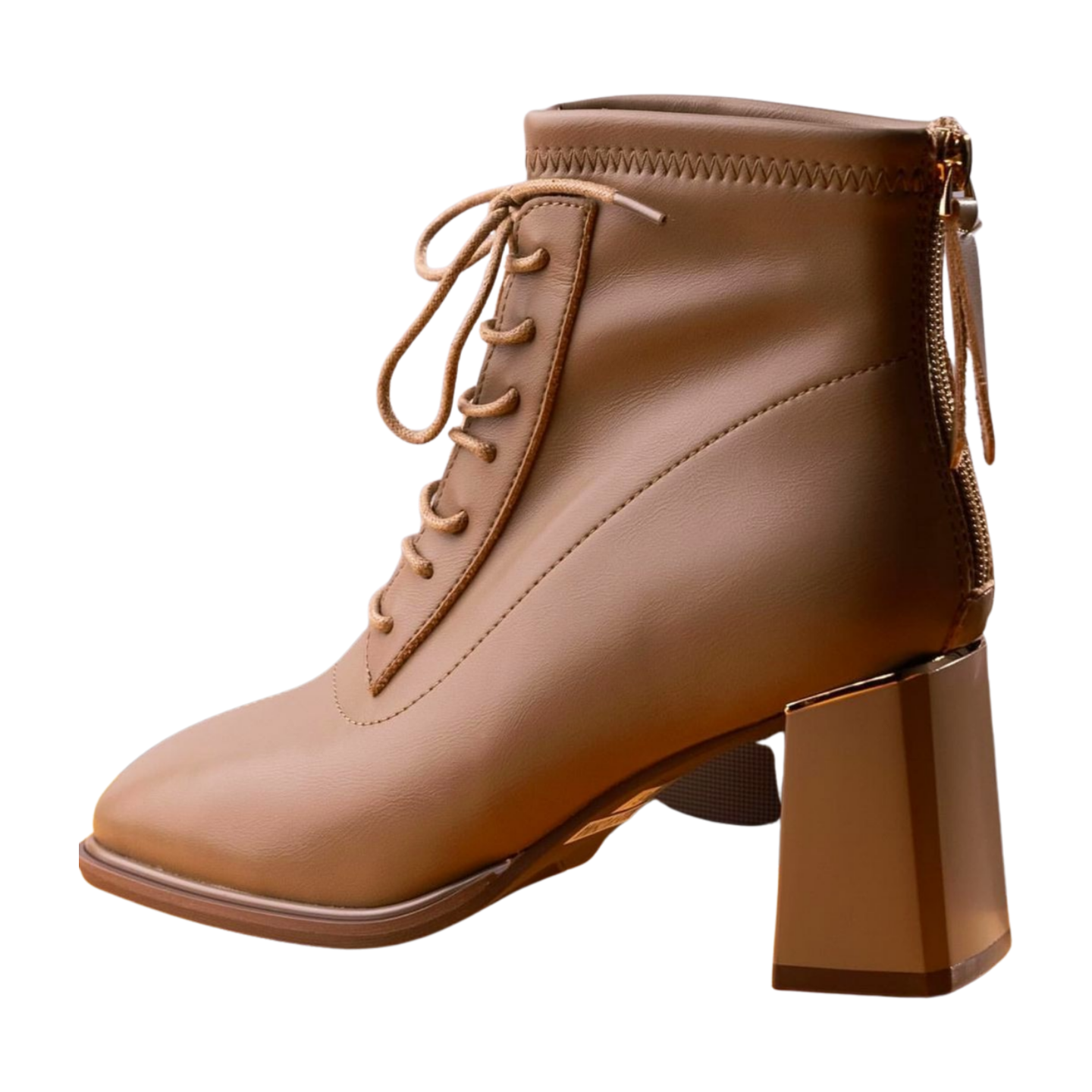 Heel ankle boot leather