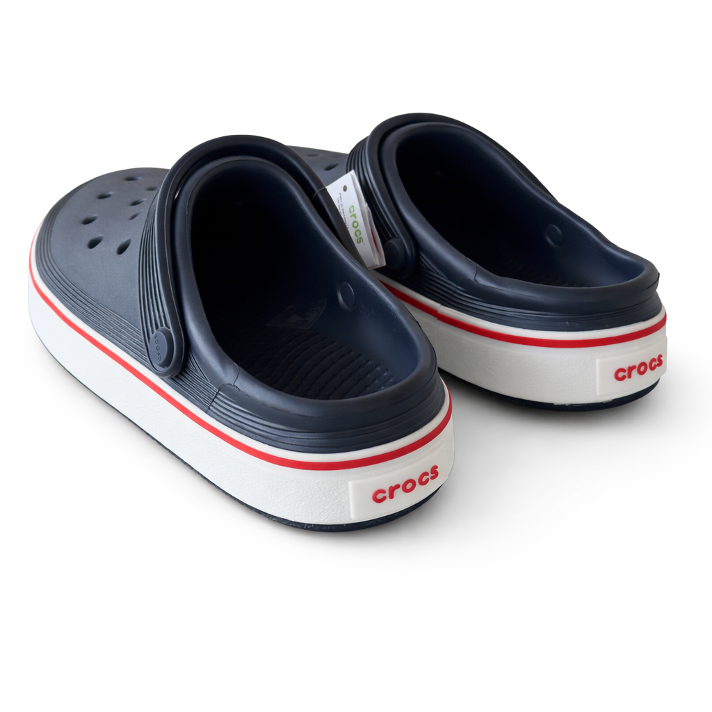 Classic Platform Clog – navy / White / Red