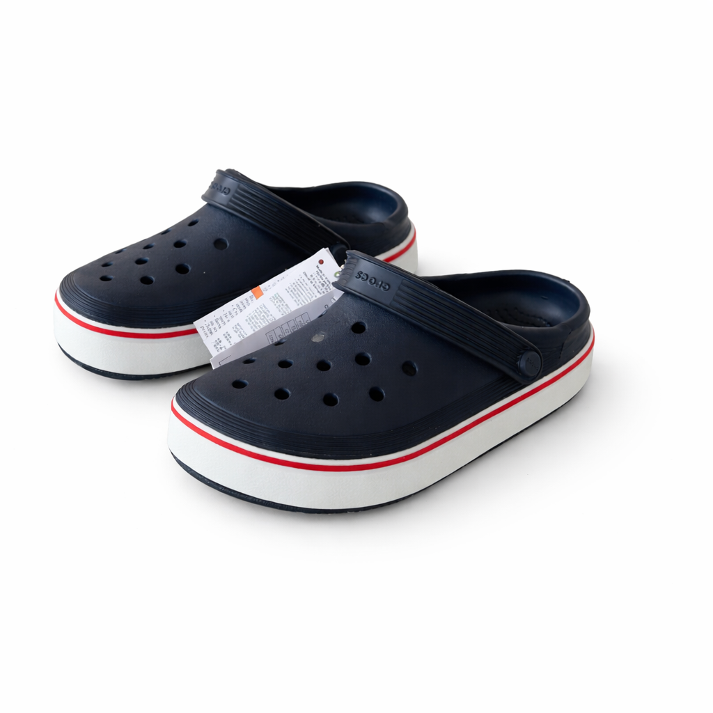 Classic Platform Clog – navy / White / Red