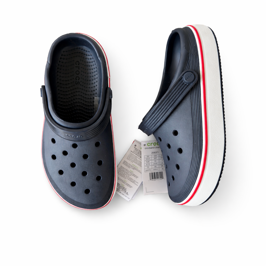 Classic Platform Clog – navy / White / Red