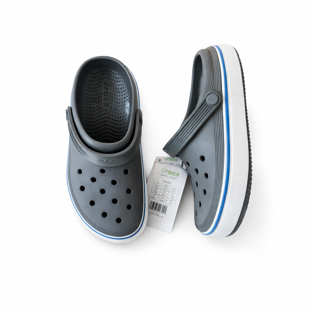 Classic Platform Clog – Grey / White / Blue