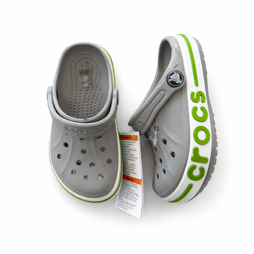 Crocs Kids Platform Clog – Grey / White / Green