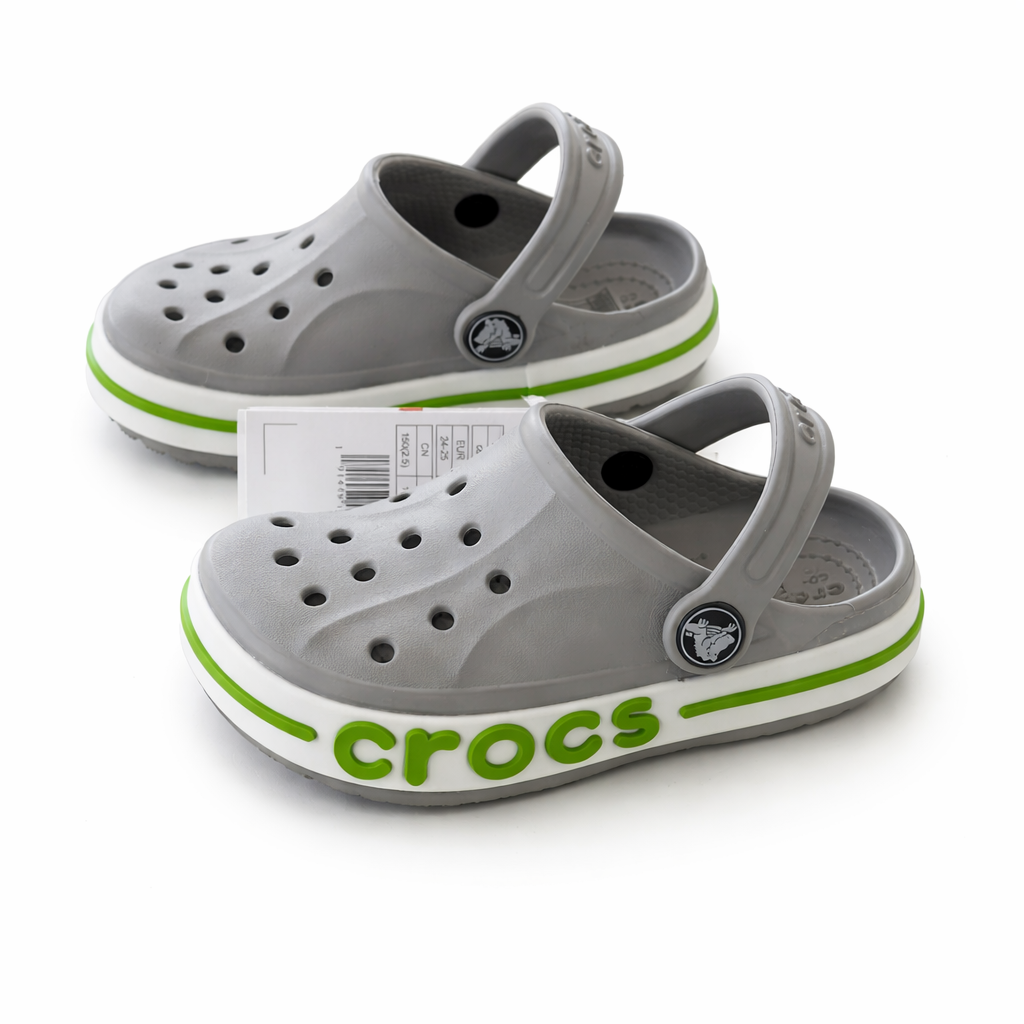 Crocs Kids Platform Clog – Grey / White / Green