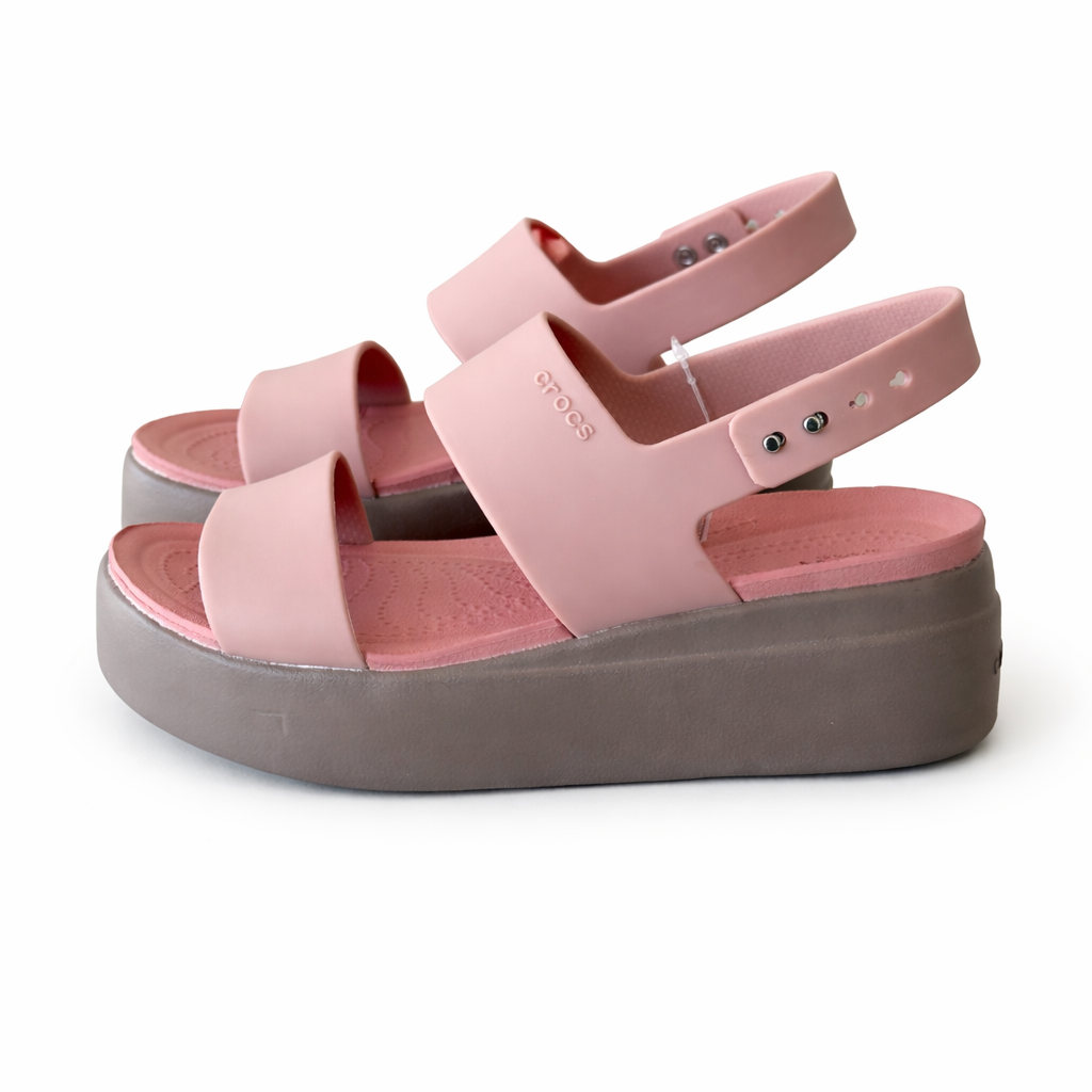 Crocs Women’s Platform Sandals – Lightweight Comfort Casual Summer Shoes (Pink)