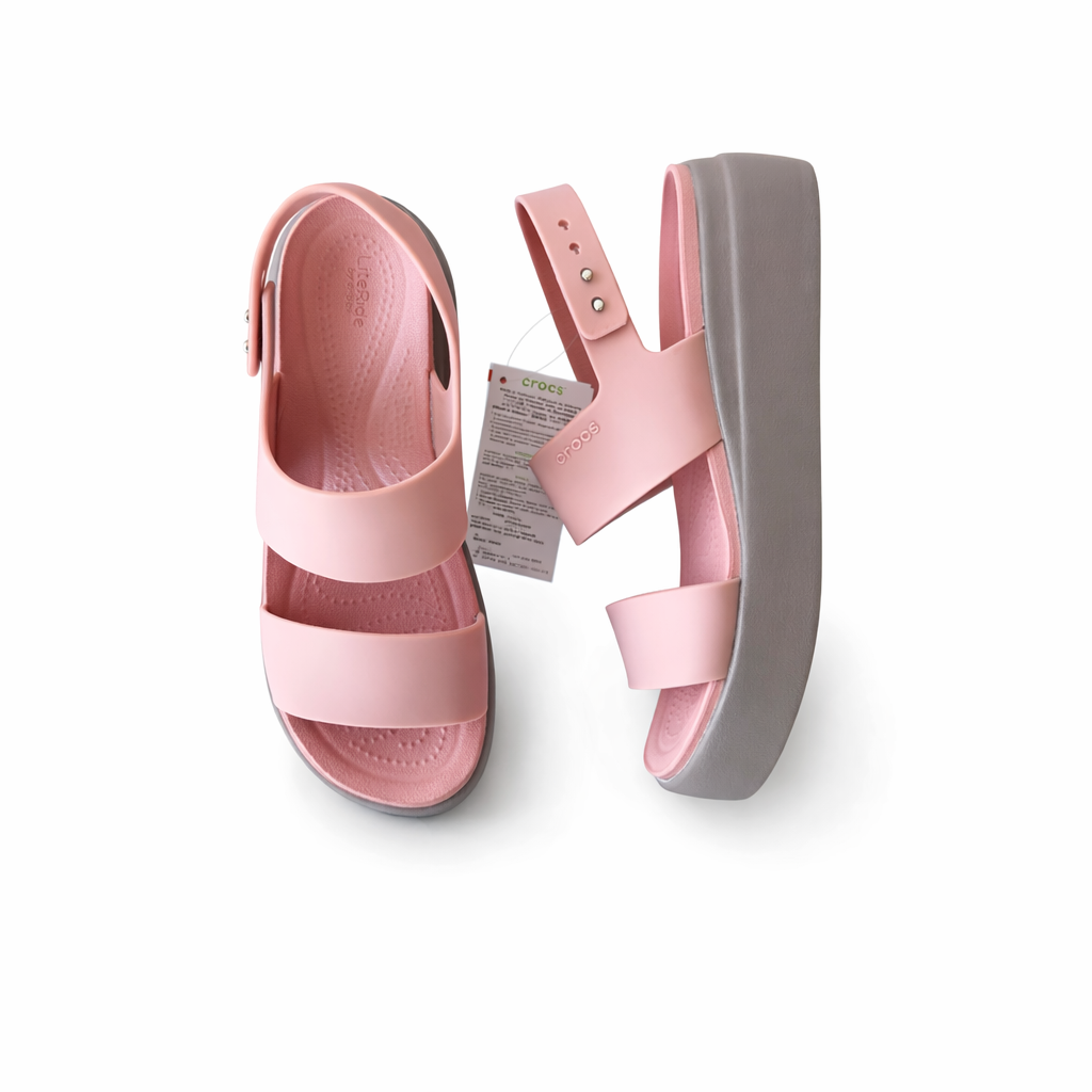 Crocs Women’s Platform Sandals – Lightweight Comfort Casual Summer Shoes (Pink)