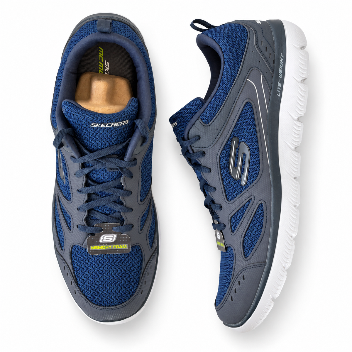Skechers Memory Foam Lightweight Sneakers – Navy Blue