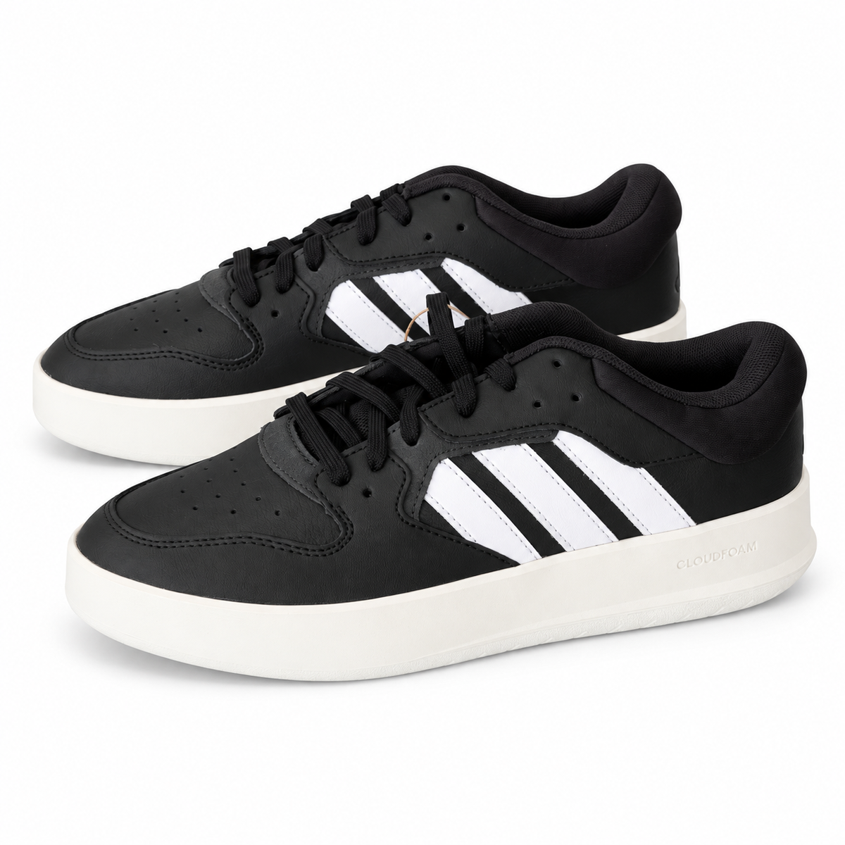 Adidas Court 24 Shoes in a black and cloud-white colorway (item ID: ID1253)