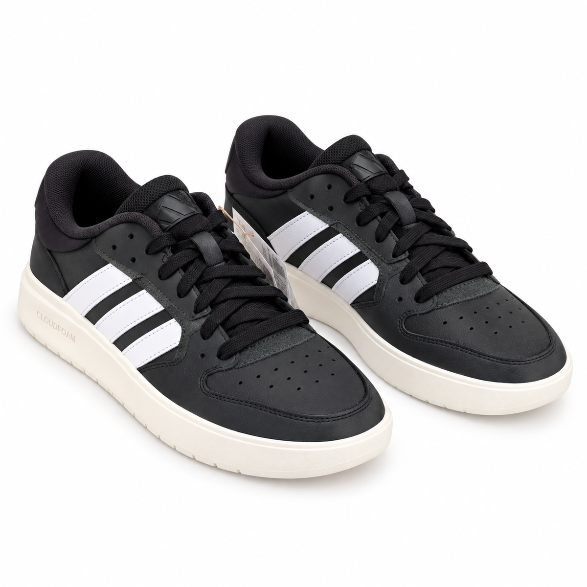 Adidas Court 24 Shoes in a black and cloud-white colorway (item ID: ID1253)