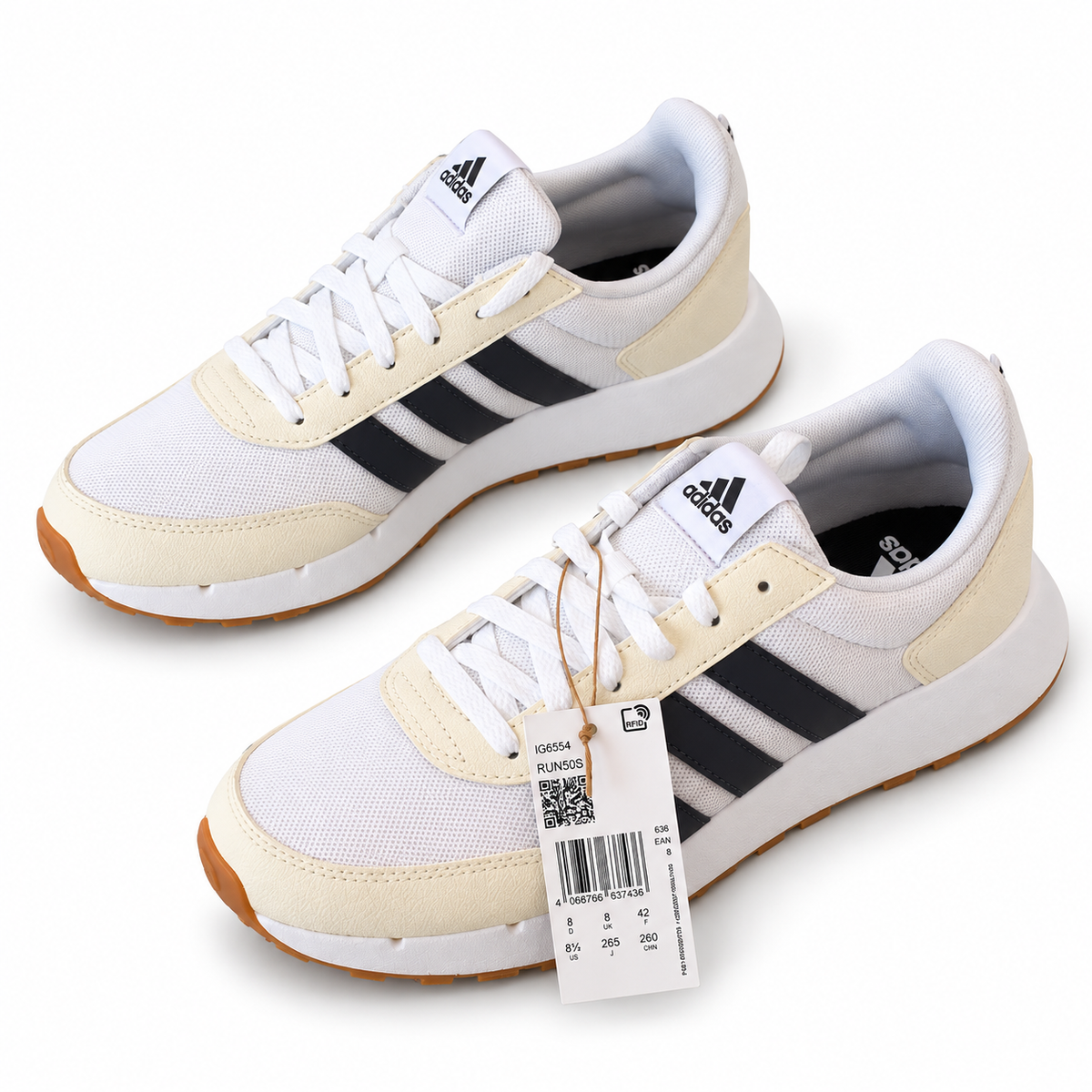 Adidas Run 50s Shoes in the Cloud White / Shadow Navy