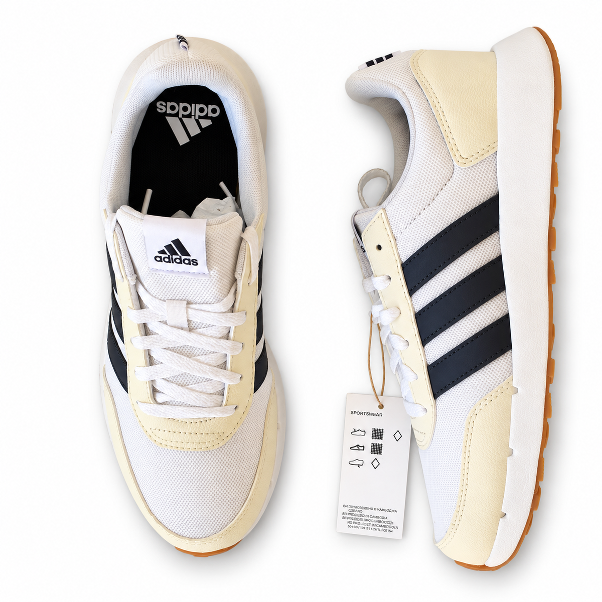 Adidas Run 50s Shoes in the Cloud White / Shadow Navy