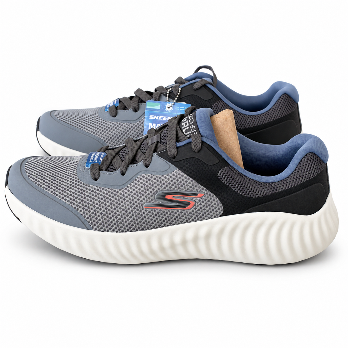 Skechers GO RUN Grey & Blue Sneakers