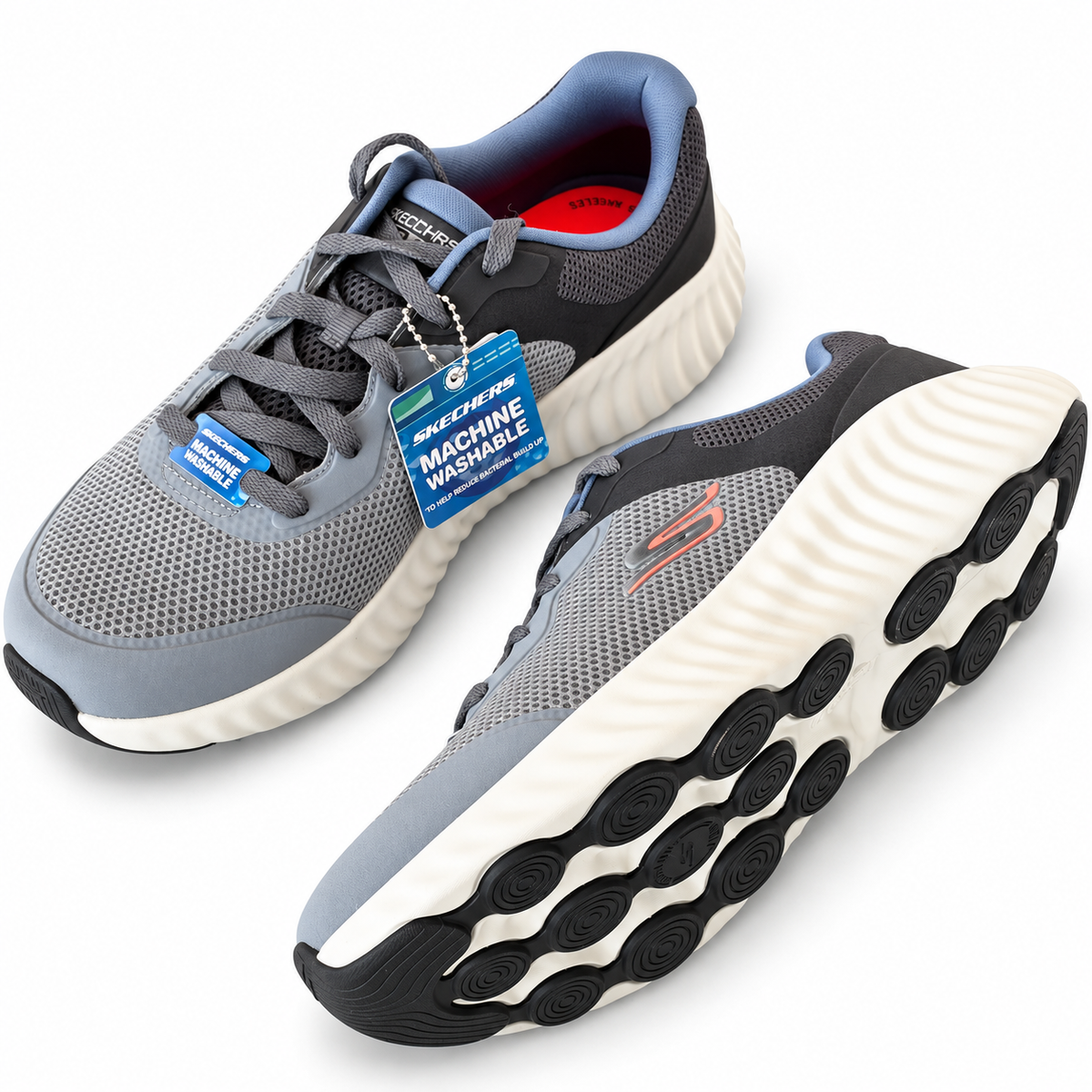 Skechers GO RUN Grey & Blue Sneakers